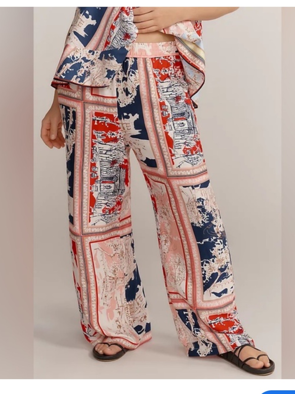 Anthropologie Maeve Brooklyn wide leg pull on pants Nautical Size Small
